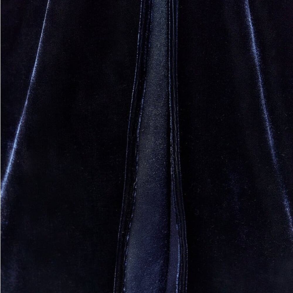 ZARA RUCHED VELVET MIDI DRESS - Picture 11 of 12